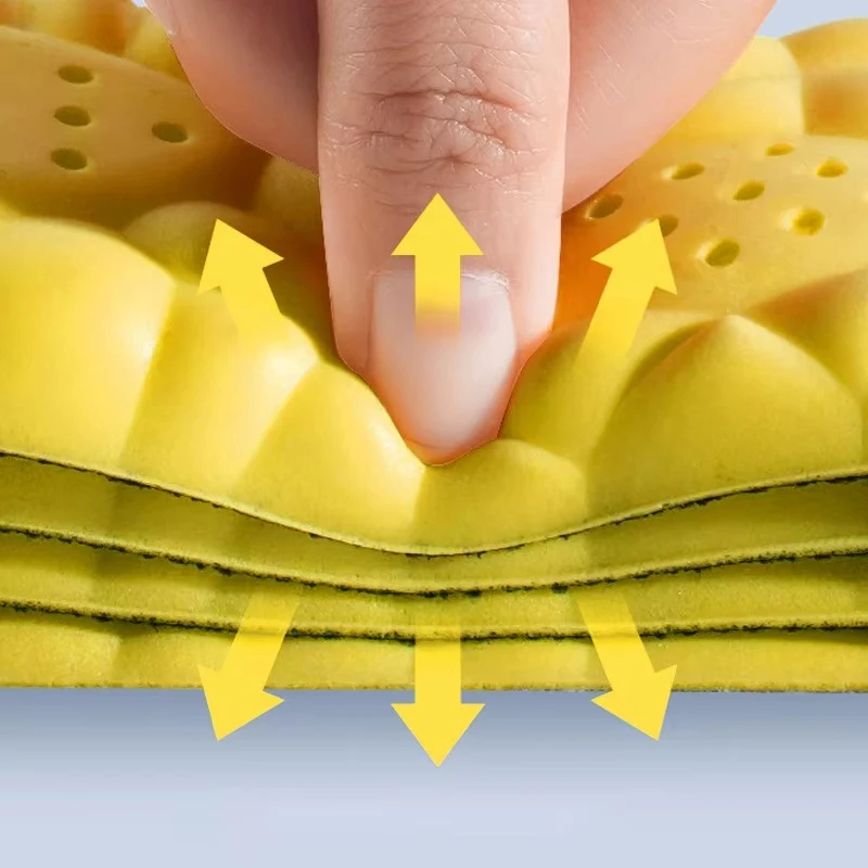 4D Sports Insoles Shoes PU Sole Soft Breathable Shock Absorption Cushion Heavy Duty Support Pain Relief Running Orthopedic Care - Image 3