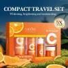 4pcs/box SADOER 5x Vitamin C Kit Whitening Moisturizing Travel Set(Facial Cleanser, Toner, Serum, Face Cream）