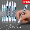 5-1PCS White Marker Pens Oily Waterproof Permanent Paint Markers Gel Pencil Tire Notebook Glass Painting Pen 0.7mm 1mm 2.5mm