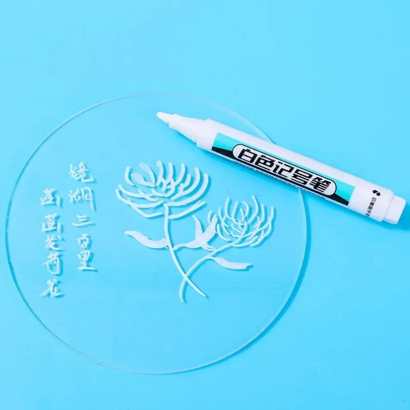 5-1PCS White Marker Pens Oily Waterproof Permanent Paint Markers Gel Pencil Tire Notebook Glass Painting Pen 0.7mm 1mm 2.5mm - Image 4