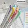 5 Colors Double Headed Highlighter Pen Set Fluorescent Drawing Markers Highlighters Pens Art Japanese Cute Pastel Stationery