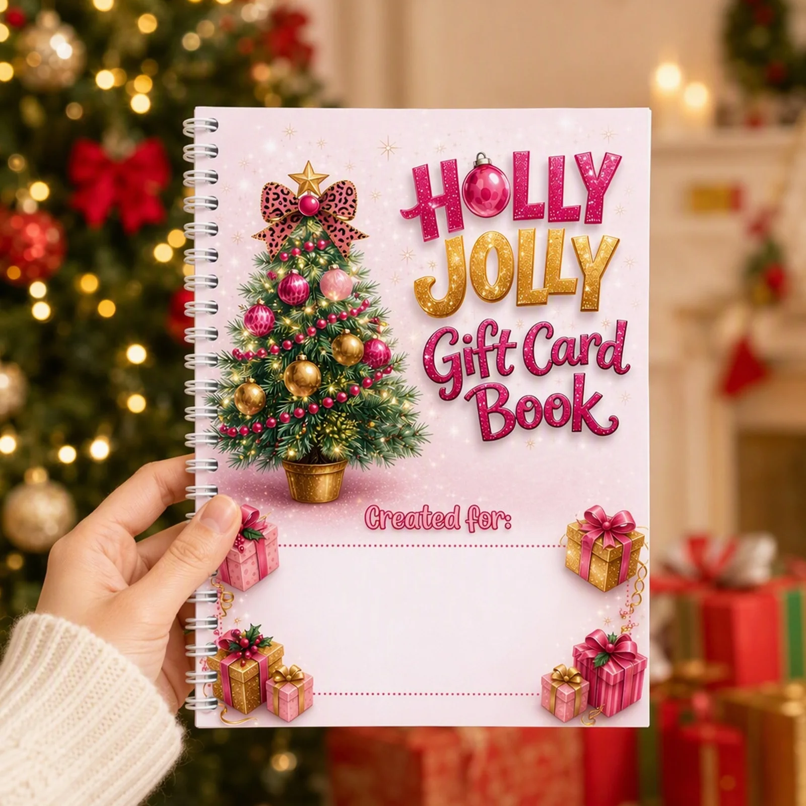 5 Pcs Christmas Gift Card Books Write-In Notes Festive Holiday Gift Booklet DIY Spiral-Bound Christmas Gift Card Book for Adults - Image 5