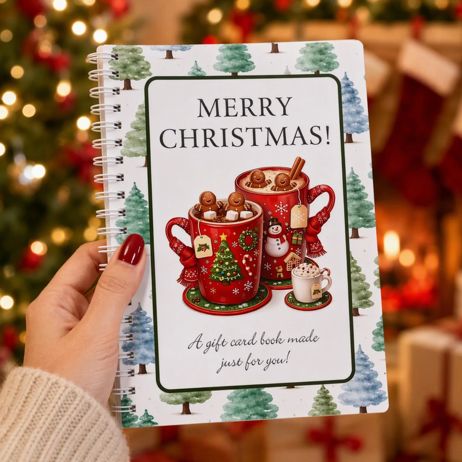 5 Pcs Christmas Gift Card Books Write-In Notes Festive Holiday Gift Booklet DIY Spiral-Bound Christmas Gift Card Book for Adults - Image 6