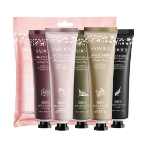 5-Piece Moisturizing Hand Cream Set with Hyaluronic Acid, Plant-Derived Squalane, and Niacinamide Moisturizing Lotion All Skin
