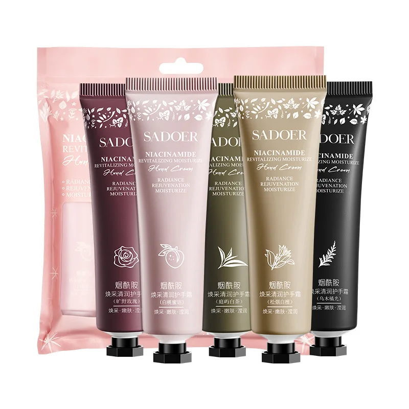 5-Piece Moisturizing Hand Cream Set with Hyaluronic Acid, Plant-Derived Squalane, and Niacinamide Moisturizing Lotion All Skin