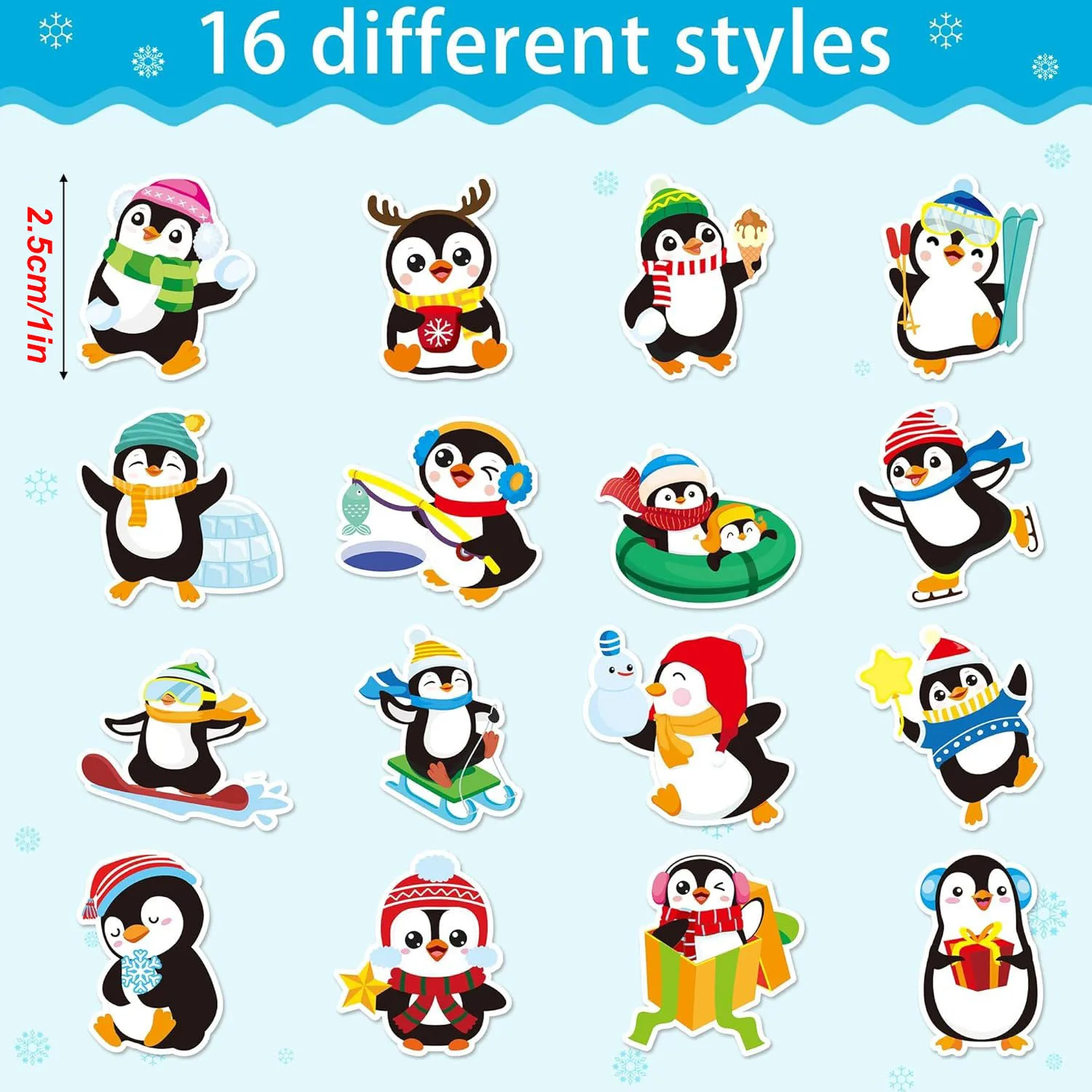 50-500pcs Penguin Animal Sticker Merry Christmas Stickers Christmas Theme Seal Labels For DIY Gift Baking Package Envelope - Image 4