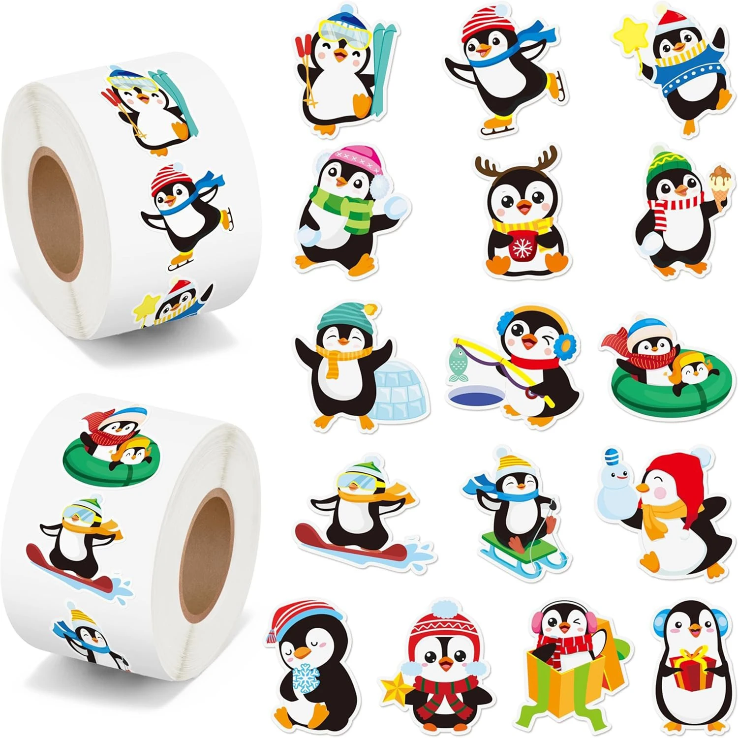 50-500pcs Penguin Animal Sticker Merry Christmas Stickers Christmas Theme Seal Labels For DIY Gift Baking Package Envelope - Image 5