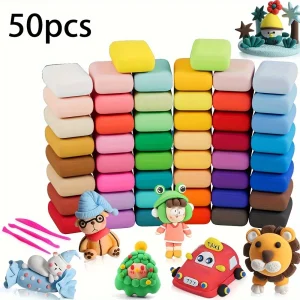 50 Colors Creative Air-Dry Ultra-Light Clay Kids Toy Space Mud DIY Modeling Kit with Tools Gift for Boys And Girls Intelligence