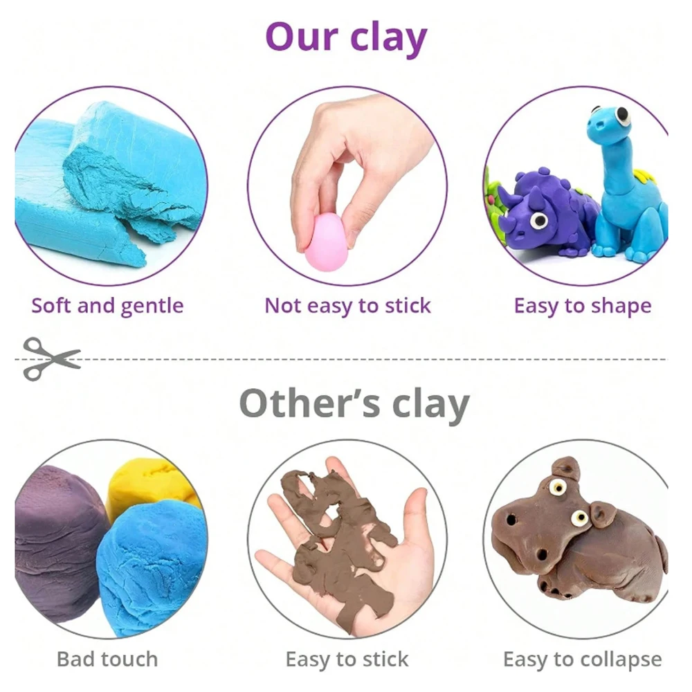 50 Colors Creative Air-Dry Ultra-Light Clay Kids Toy Space Mud DIY Modeling Kit with Tools Gift for Boys And Girls Intelligence - Image 3