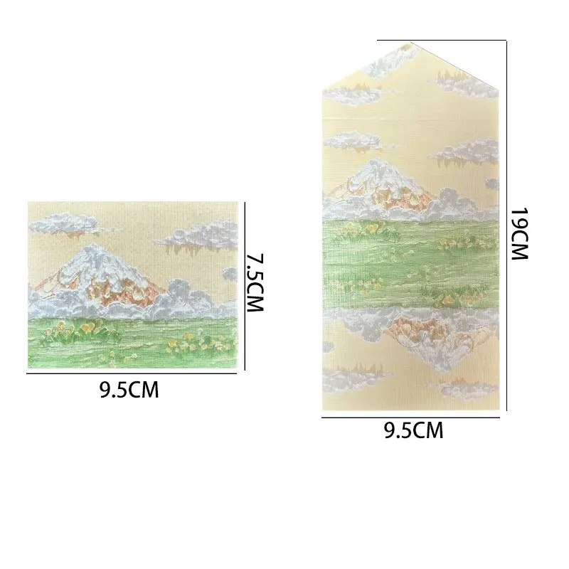 50 pcs Landscape Oil Painting Greeting Card, Creative Instagram Style Art Card, Three Fold Christmas Message, Birthday Wish Card - Image 6