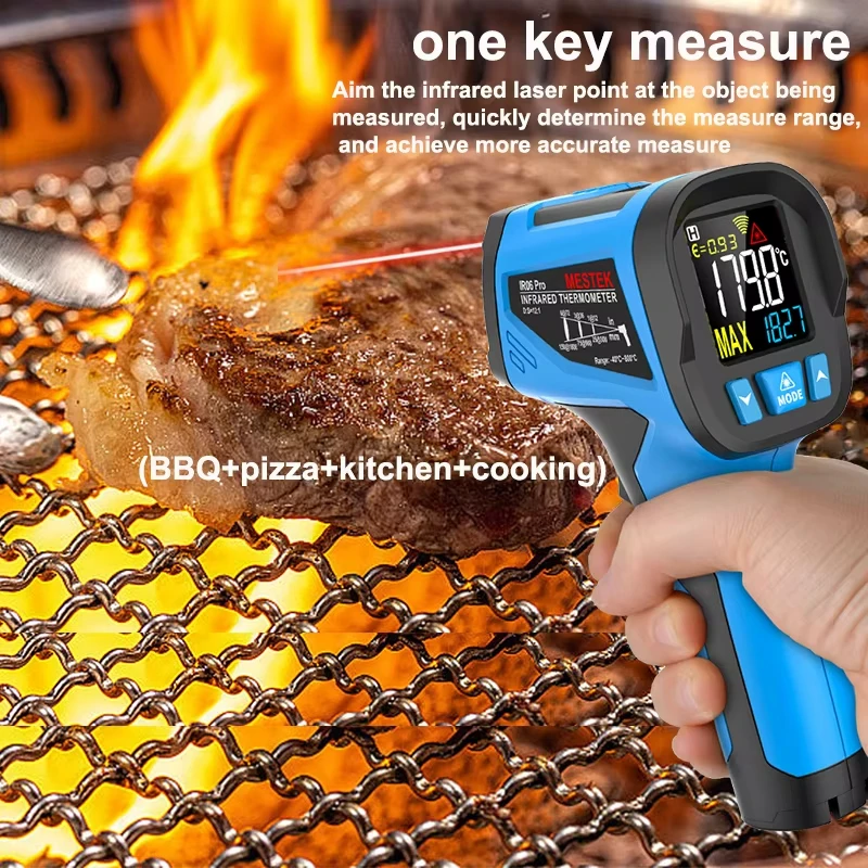 -50 to 800 Degree Mestek Digital Infrared Thermometer Laser Temperature Meter Non-contact Pyrometer Hygrometer IR Thermometer - Image 2