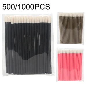 500/1000PCS Lip Brush Eyelash Makeup Tool Microbrush Lash Extension Mascara Eye Shadow Brushes Makeup Accessories Wholesaler