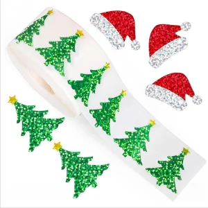 500Pcs Gift Sealing Stickers Christmas Tree Hat Snowflake Santa Mail Festival Party Decorations Labels Children's Toys Sticker