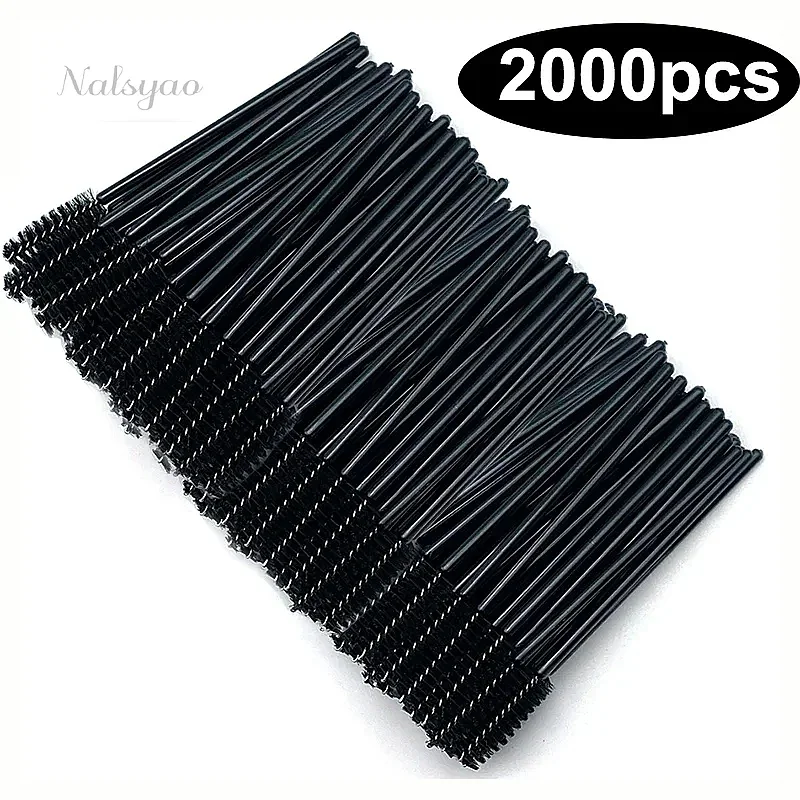 50/1000/2000pcs Spoolie Brushes Mascara Wands Eyelash Brush Applicator Makeup Tools Eyebrow Lash Cleaning Disposable Spoolies
