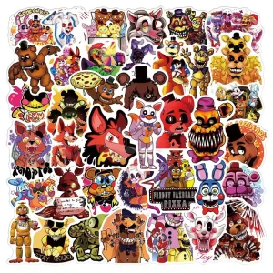 50Pcs FNAF Cute Stickers Five Nights At Freddys Cartoon Anime Pattern Kawaii Sticker Notebook Cup Decorations