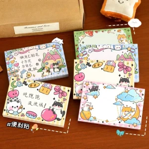50Pcs/Set Cute Cartoon Graffiti Style Convenience Stickers High Appearance Message Book Student Stationery Office Supplies
