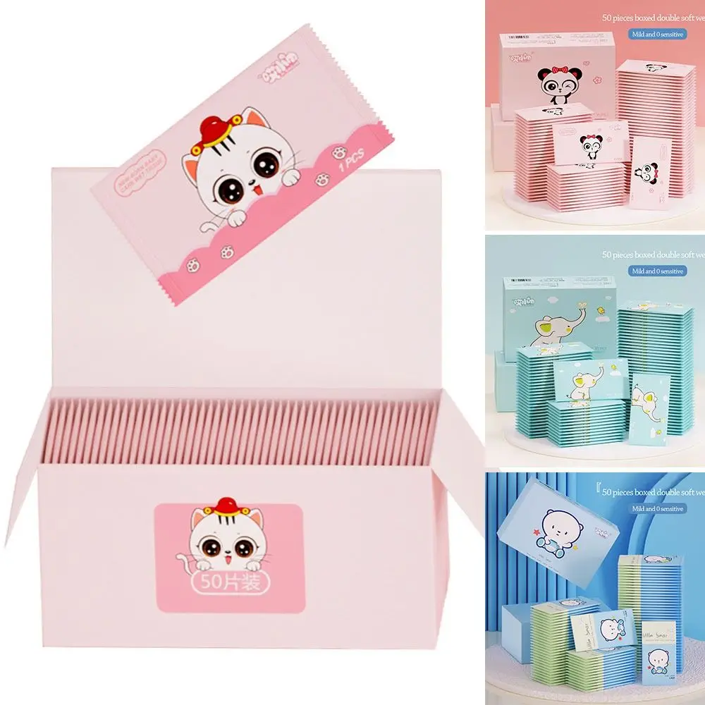 50pcs Cute Disinfection Baby Wet Wipes Non woven fabric Hand Cleaning Tissue Portable Moist Paper Outdoor - Image 4