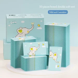 50pcs Fashion Disinfection Baby Wet Wipes Non woven fabric Portable Moist Paper Hand Cleaning Tissue Outdoor