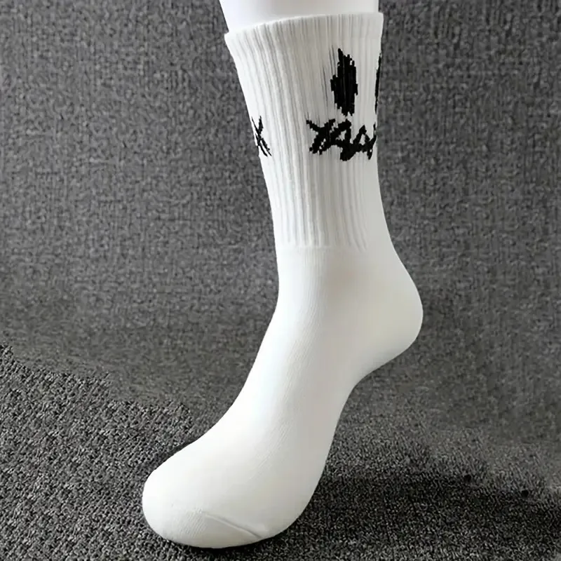 5/10 Pairs Men Women Graffiti Printed socks Street Style Soft Comfortable Sweat Absorbing Breathable Couple Sports Leisure Socks - Image 5