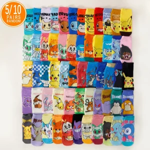 5/10 Pairs of New Japanese Anime Cute Ladies Cartoon Boat Socks Korean Version College Style Four Season Straight Short Socks