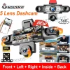 5CH 360 Degrees Car DVR 1080P Video Recorder WIFI Dash Cam 3/5Lens Front right left inside Rear View camera 24h Parking Monitor