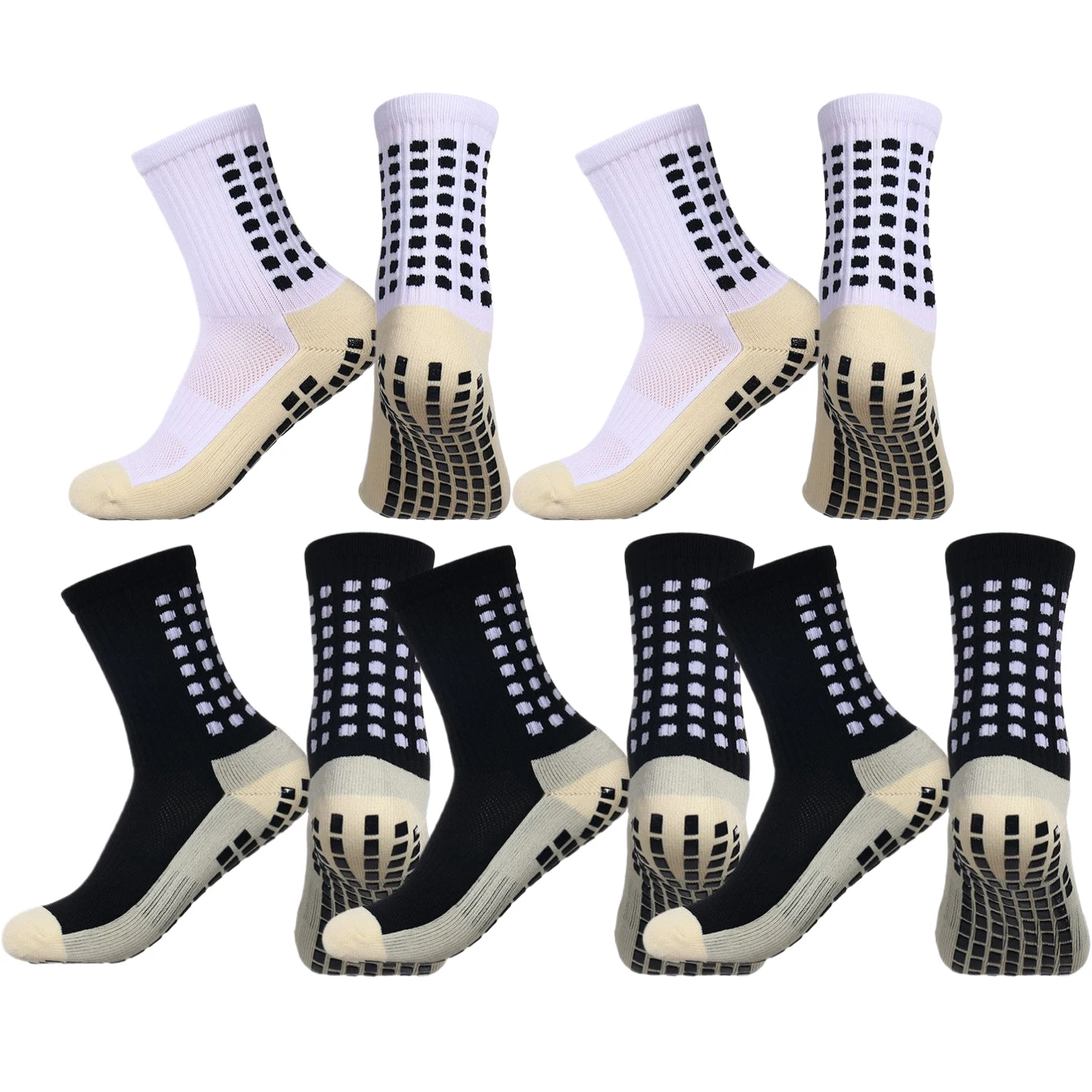 5Pairs Football Socks Men Women Grip Socks Soccer Basketball Baseball Skateboard Rugby Tennis Exercise Athletic Socks
