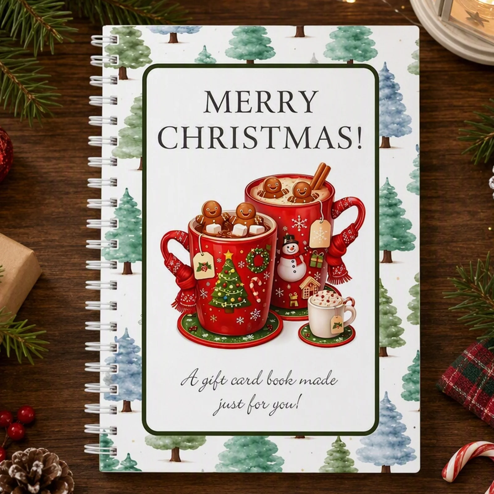 5Pcs Christmas Gift Card Book Spiral Bound Christmas Gift Card Holder Book 10 Festive Pages Cash Envelope Holder Xmas Gift - Image 2