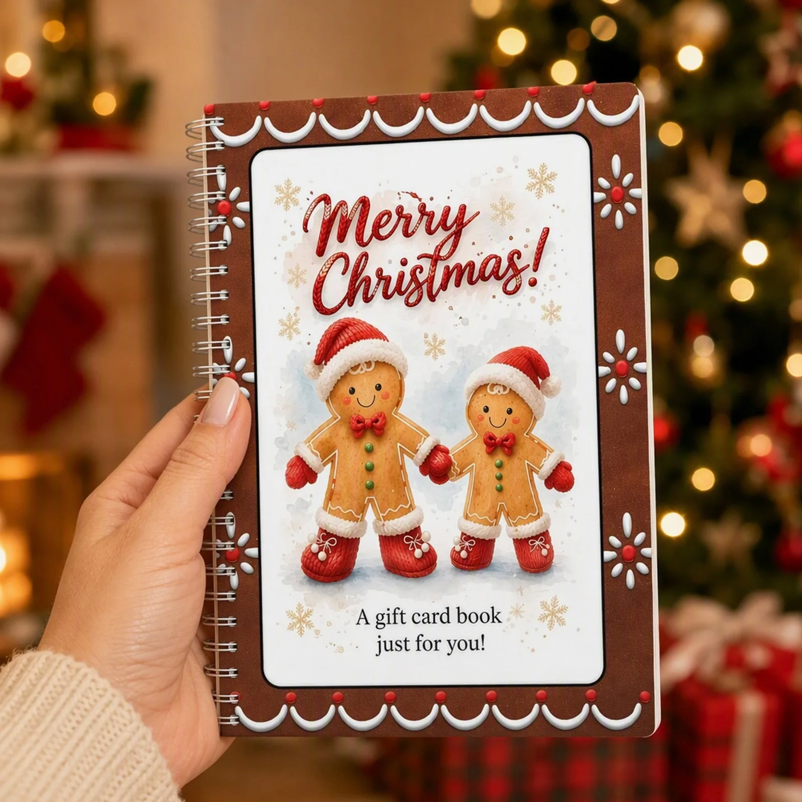 5Pcs Christmas Gift Card Book Spiral Bound Christmas Gift Card Holder Book 10 Festive Pages Cash Envelope Holder Xmas Gift - Image 4