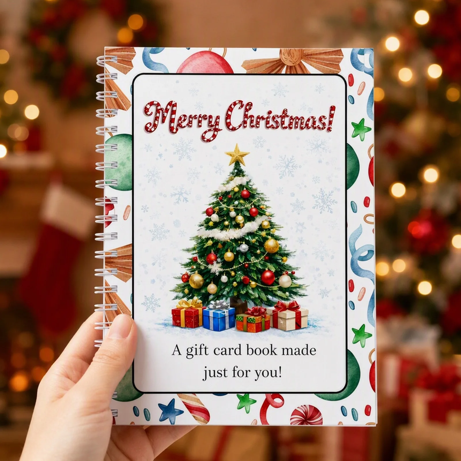 5Pcs Christmas Gift Card Book Spiral Bound Christmas Gift Card Holder Book 10 Festive Pages Cash Envelope Holder Xmas Gift - Image 3