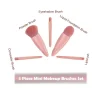 5pcs Mini Travel Size Makeup Brushes Set - Complete Function Cosmetic Brushes Kit with Storage Case And Mirror for On-the-Go App