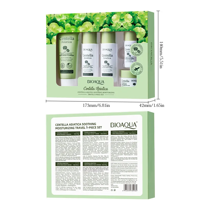 5pcs/set BIOAQUA Centella Asiatica Skin Care Sets Moisturizing Facial Cleanser Face Cream Serum Anti-Aging Facial Skin Care Kit - Image 5
