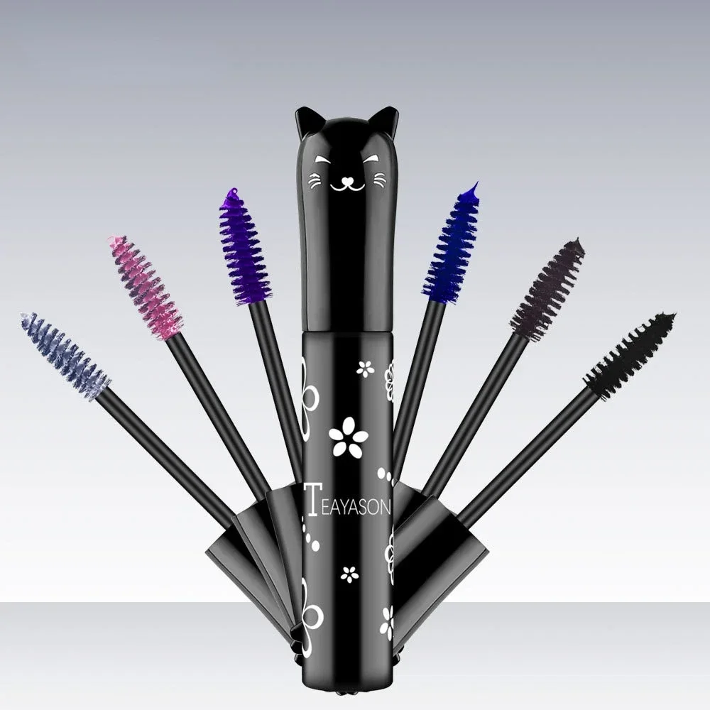 6 Color Mascara Waterproof Fast Dry Eyelashes Curls Extension Make-Up Eyelashes Blue Pink Purple Black White Coffee Ink Mascara - Image 2