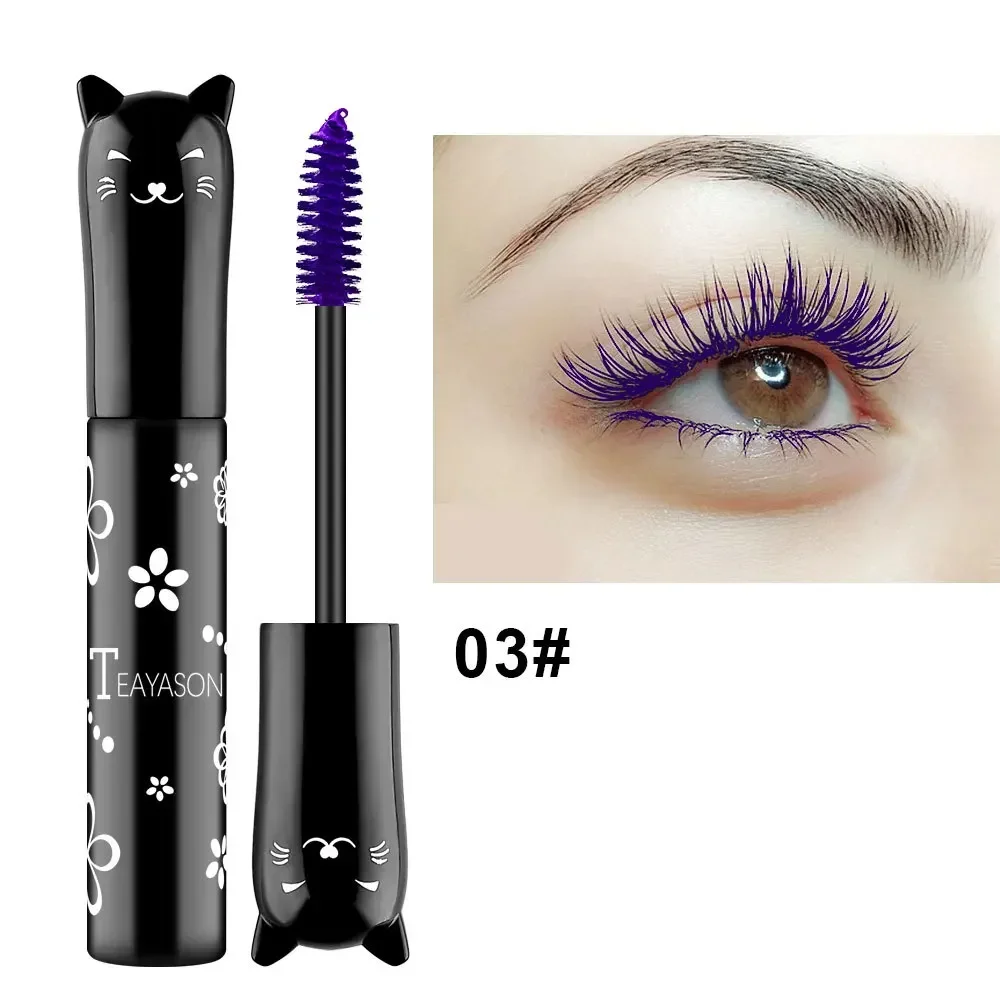 6 Color Mascara Waterproof Fast Dry Eyelashes Curls Extension Make-Up Eyelashes Blue Pink Purple Black White Coffee Ink Mascara - Image 4