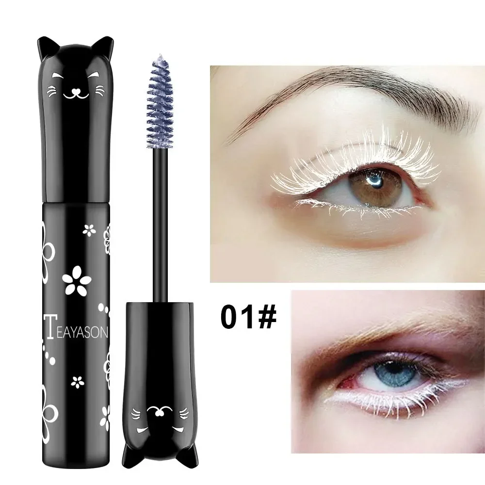 6 Color Mascara Waterproof Fast Dry Eyelashes Curls Extension Make-Up Eyelashes Blue Pink Purple Black White Coffee Ink Mascara - Image 5