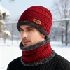 6-Piece Winter Warm Set with Hat Scarf Gloves Socks for Cold Weather Outdoor Activities Windproof Knitted Thermal
