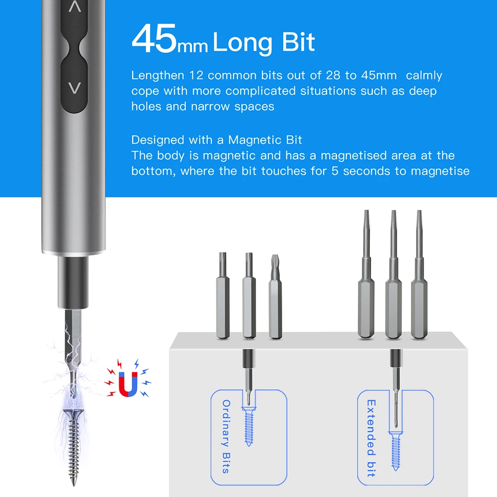 62/6 in 1 Electric Screwdriver Set Precision Handle Portable Power Tool Kits Wireless Cordless Small Bits for Phone Watch Repair - Image 4