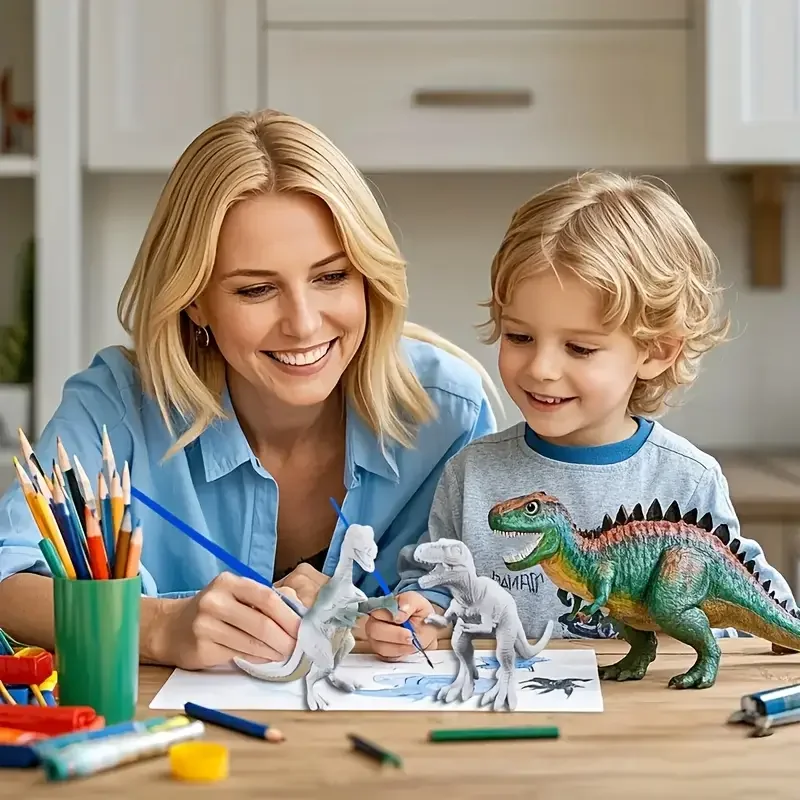 6/8PCS Unpainted DIY Dinosaur Painting Kit, Blank Model Toys for Kids 3+ Years Creative Graffiti Montessori Educational Art Gift - Image 5