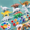 6/8Pcs DIY Painted Graffiti Dinosaur White Embryo Animals Model Children's Educational Handmade Painting Colorful Dinosaur Toys