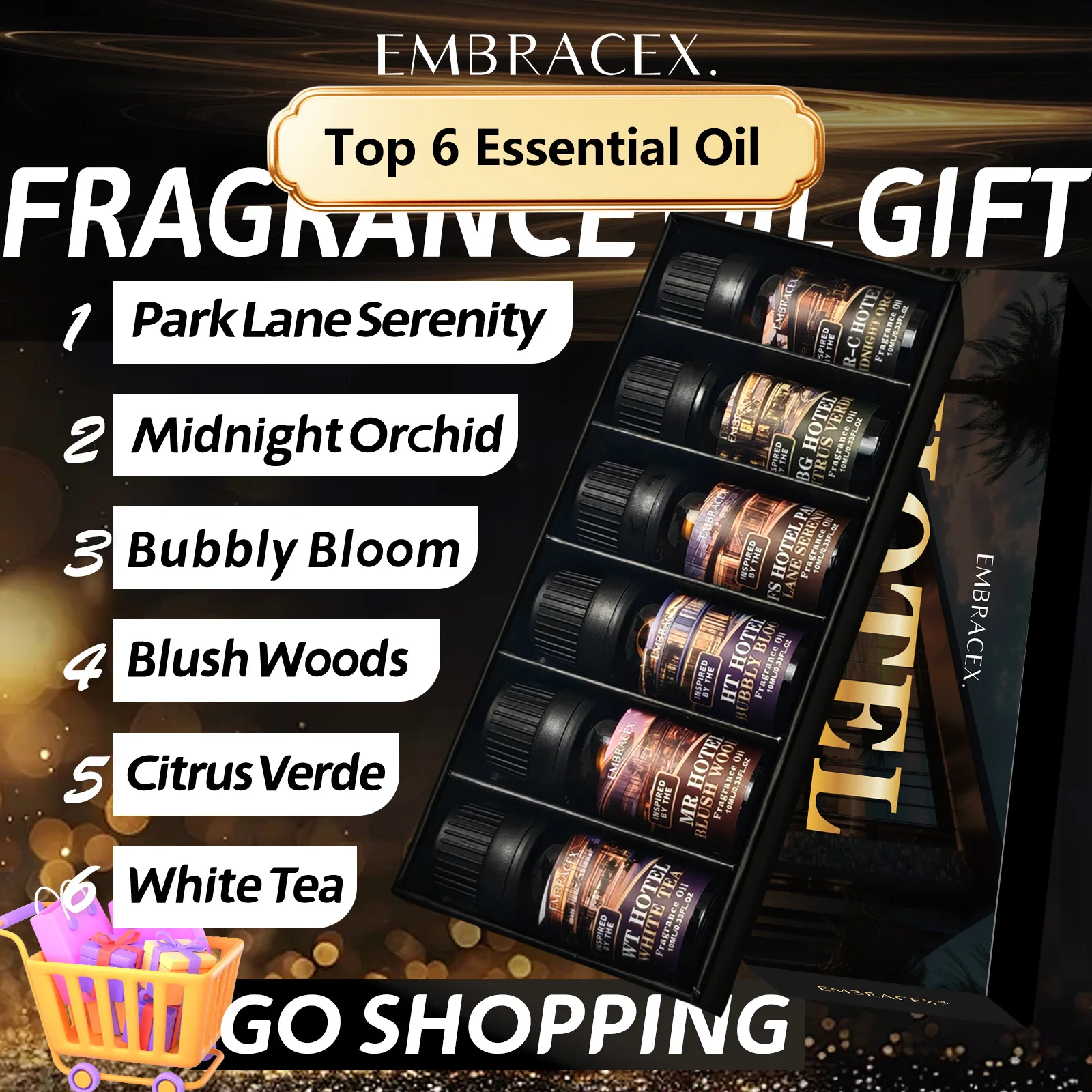 6PC/1Set Hotel Fragrance Oils Gifts Box Candle Making 5 Star Hotel Reed Diffuser Oil Gift to Friends - Image 3