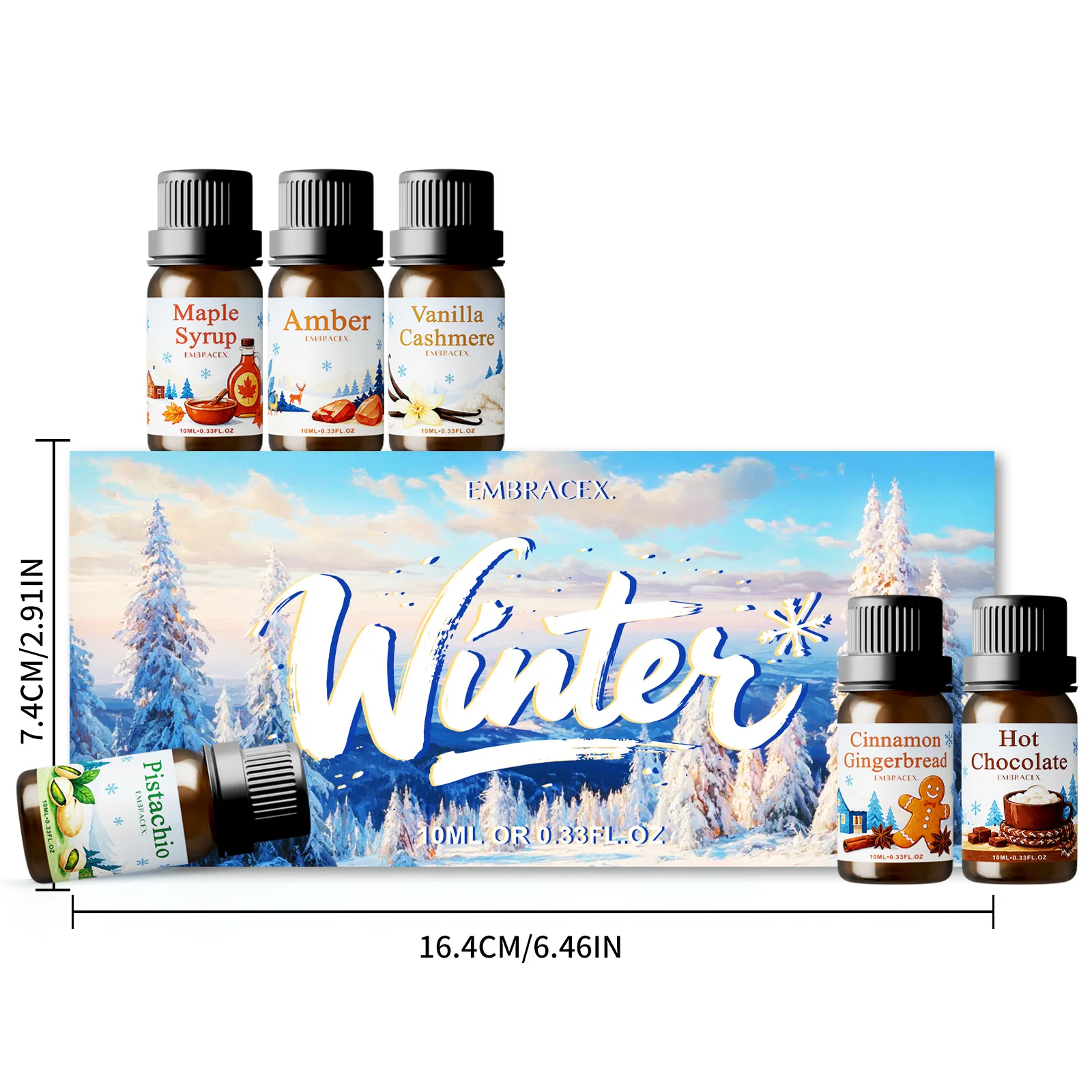 6PC/1Set Winter Fragrance Oils Warm Sweet Scent Fragrance Oil Set For Diffuser Humidifier Car DIY Candle Christmas Gift Set - Image 6