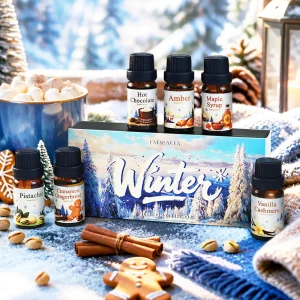 6PC/1Set Winter Fragrance Oils Warm Sweet Scent Fragrance Oil Set For Diffuser Humidifier Car DIY Candle Christmas Gift Set