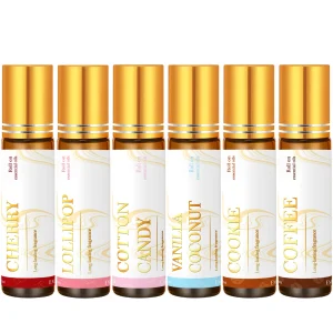 6PC/3PC 10ml Roller Fragrance Oils Chocolate Musk Lollipop Vanilla Coconut Cookie Lavender Cotton Candy Raspberry Cherry Gfits