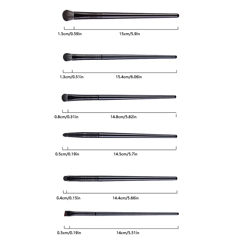 6PCS Eyes Makeup Brushes Set Professional Soft Contouring Eyeshadow Eyeliner Eyebrow Brush Women Facial Beauty Cosmetic Tool - Image 2