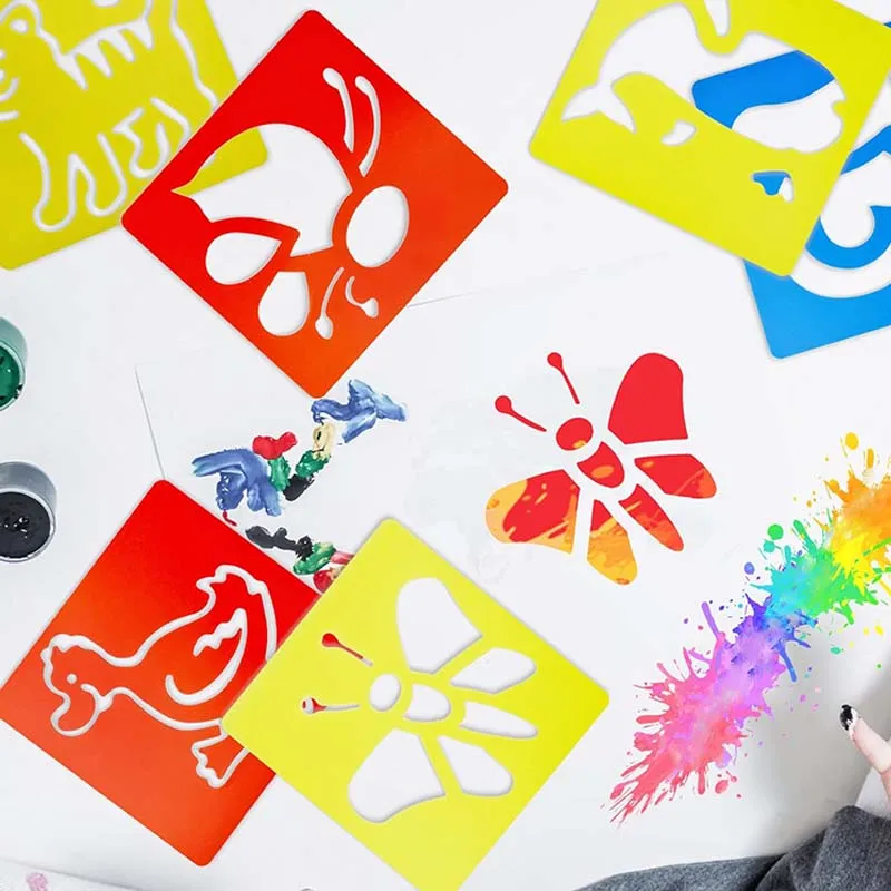 6PCS/Set Drawing Stencils for Kids Washable Reusable Learning Themed Primary Shape Template for Kid Toddlers Preschool TMZ - Image 2