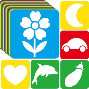 6PCS/Set Drawing Stencils for Kids Washable Reusable Learning Themed Primary Shape Template for Kid Toddlers Preschool TMZ