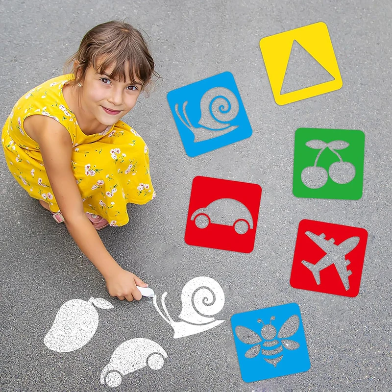 6PCS/Set Drawing Stencils for Kids Washable Reusable Learning Themed Primary Shape Template for Kid Toddlers Preschool TMZ - Image 5