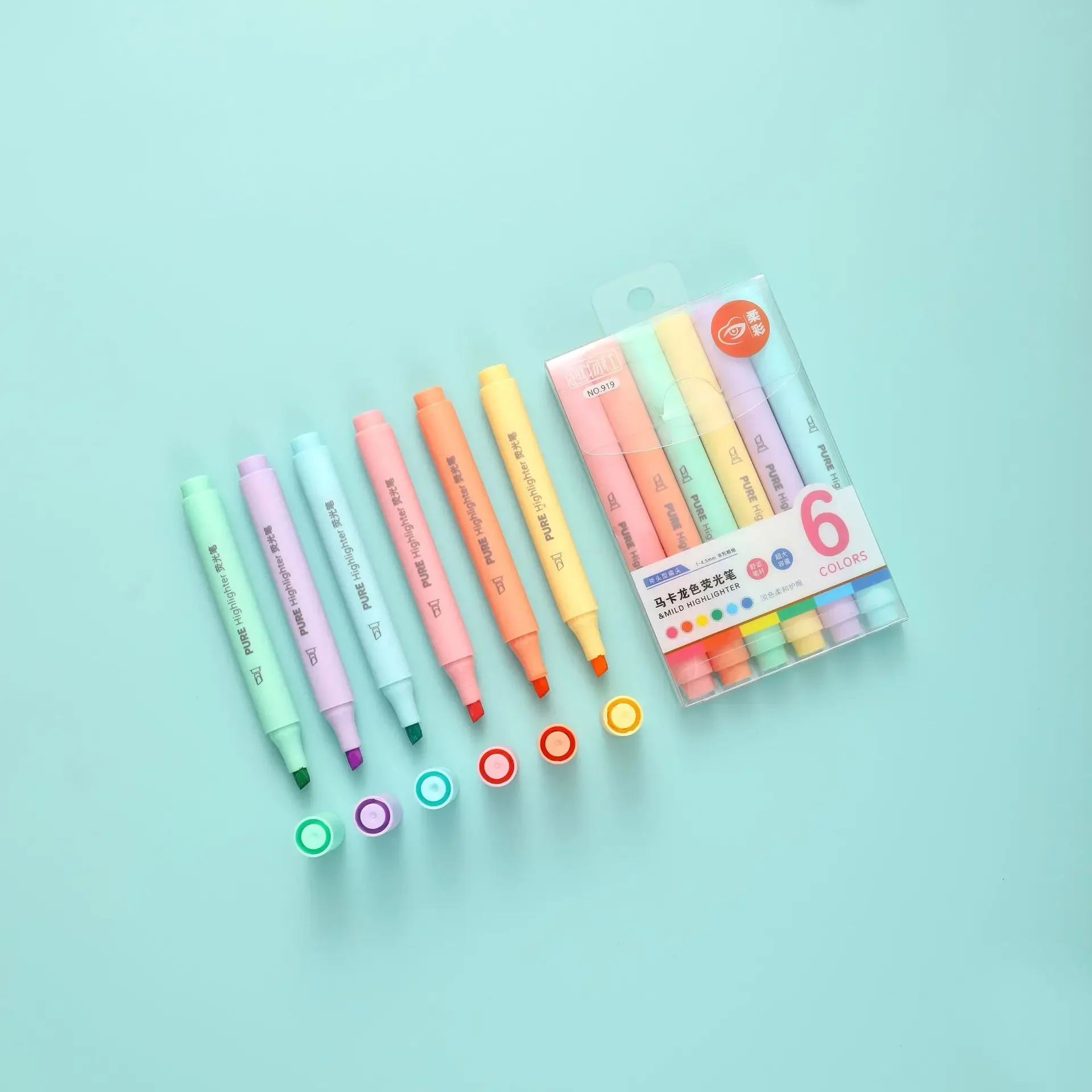 6Pcs/set Pastel Color Macaron Highlighter Pen Marker Pens Fluorescent Pen Drawing Highlighters Cute Stationery School Supplies - Image 4