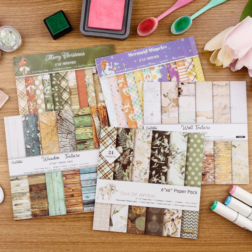 6"x6" Merry Christmas Printed Scrapbooking Paper Packs Out of Africa Joyous Childhood Background Paper Pads Crafts 12 Sheets - Image 3