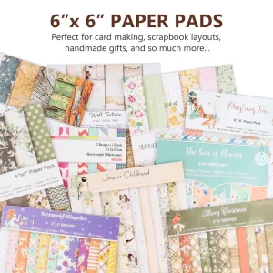 6"x6" Merry Christmas Printed Scrapbooking Paper Packs Out of Africa Joyous Childhood Background Paper Pads Crafts 12 Sheets