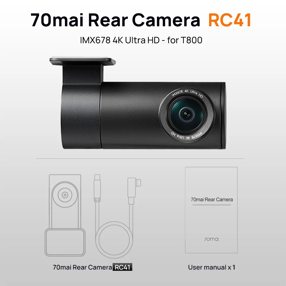 70mai Rear Cam RC06 RC11 RC12 RC14 RC21 RC22 RC24 RC41 Interior Cam FC02 for A800S A800SE A810S A900 T800E T800 A810Lite A210Car - Image 2